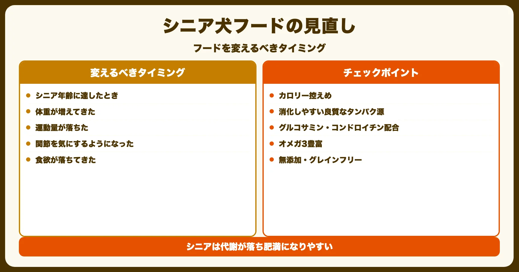 シニア犬のフード変更時期と選び方