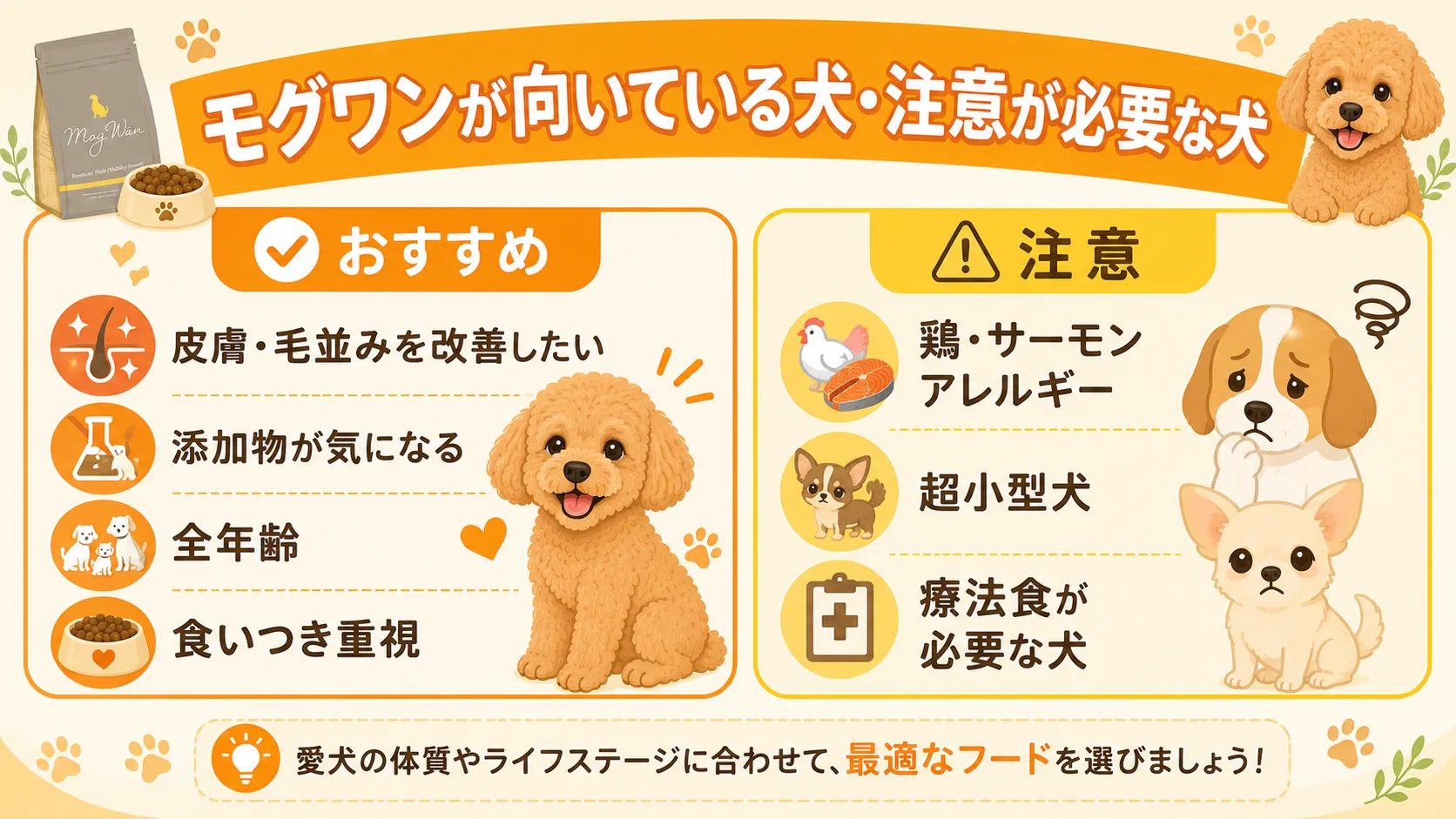 モグワンが向いている犬・注意が必要な犬