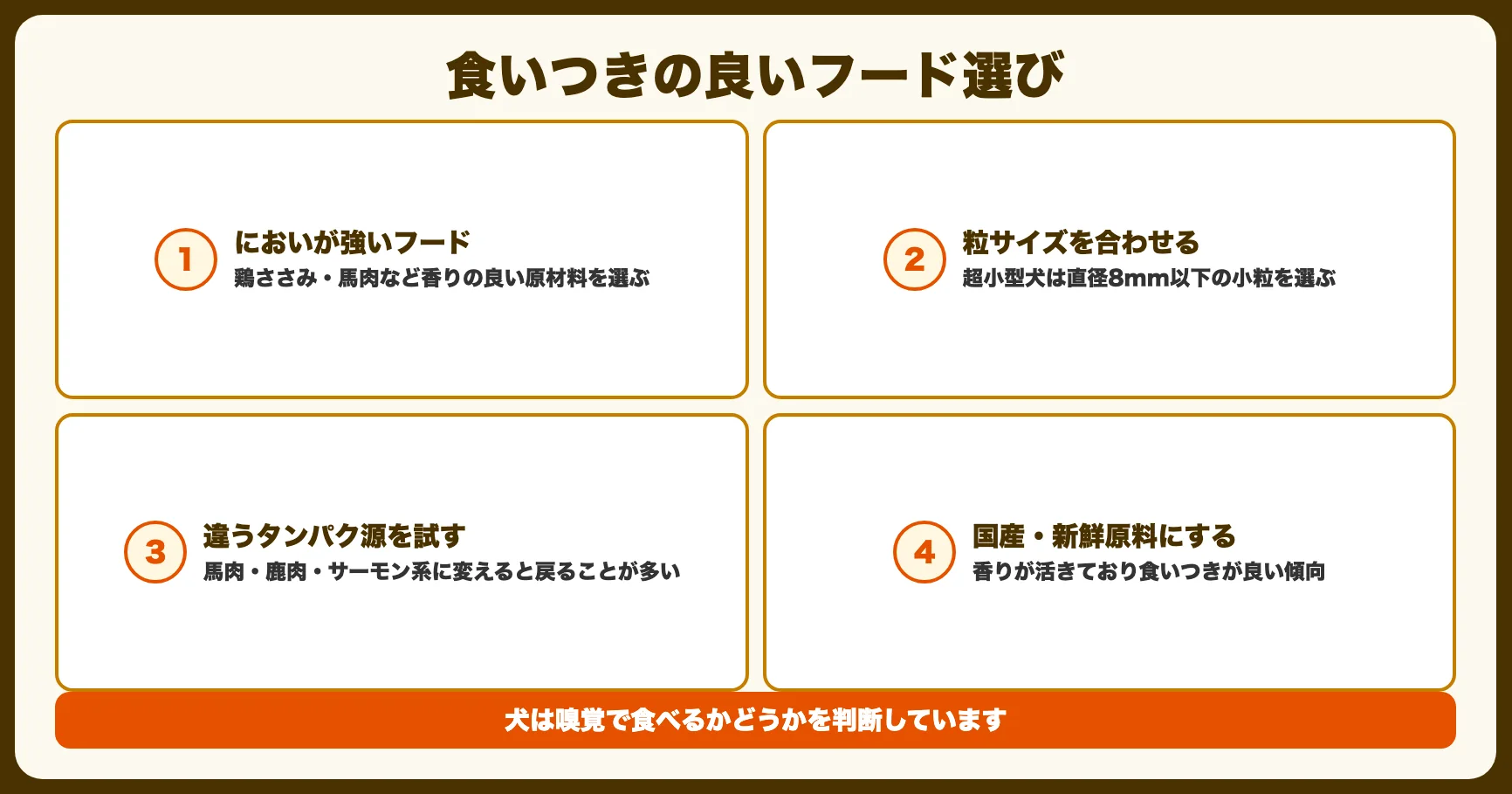 食いつきの良いフードの選び方