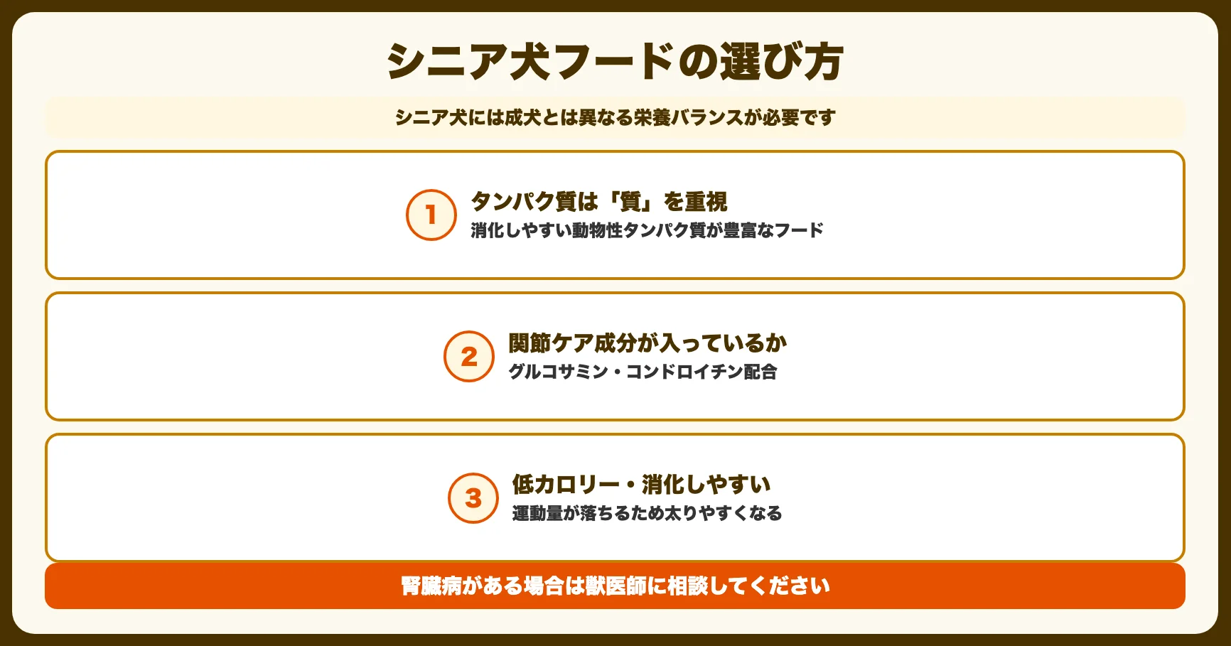 シニア犬フードの選び方 3つのポイント