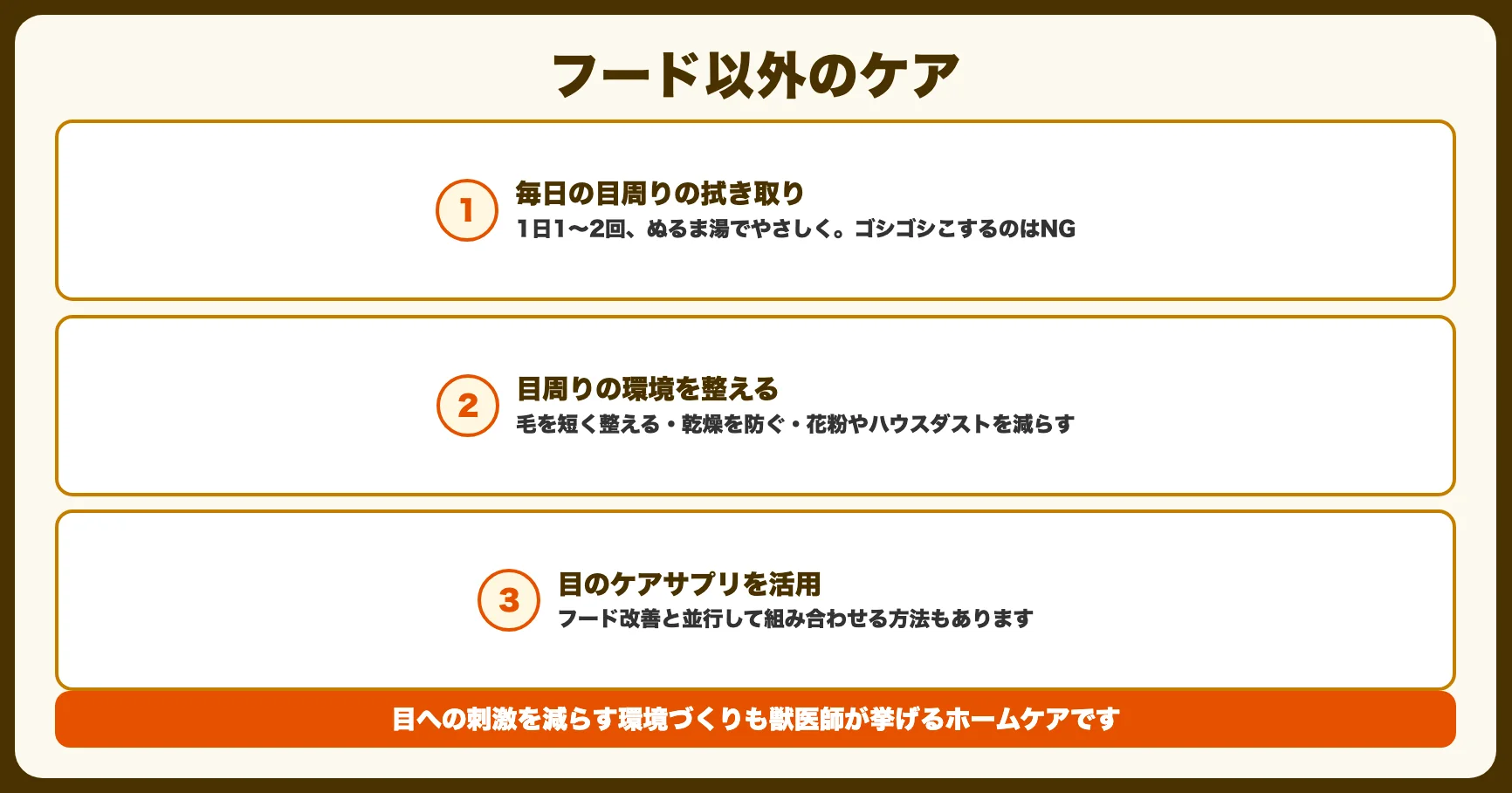 フード以外のケア